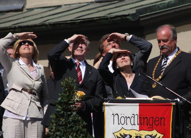 Horst Köhler mit Frau und OB Hermann Faul
