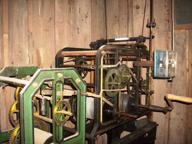 Das mechanische Uhrwerk (nicht mehr in Betrieb)