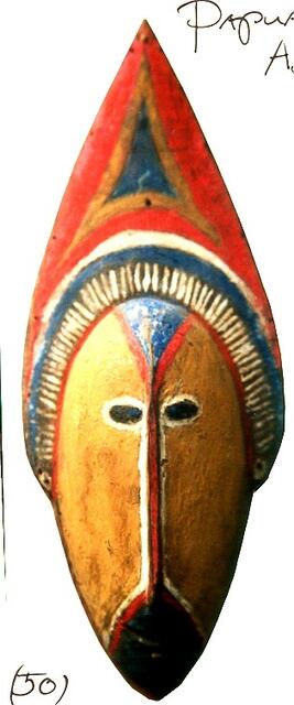 Maske aus dem Maprik mit Waschblau