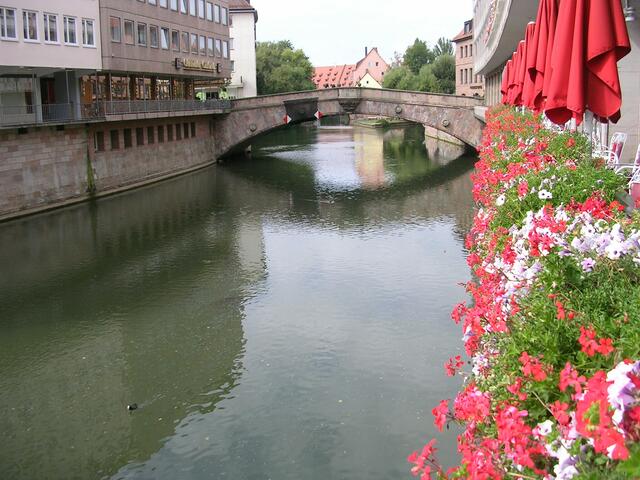 Schöner Blick auf Pegnitz und Fleischbrücke