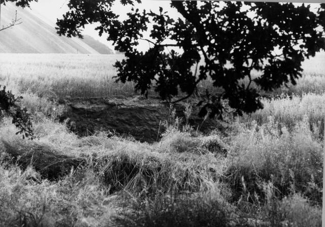Erdlöcher taten sich auf ... (Im Hintergrund die Abraumhalde.) | Foto: Museumsarchiv