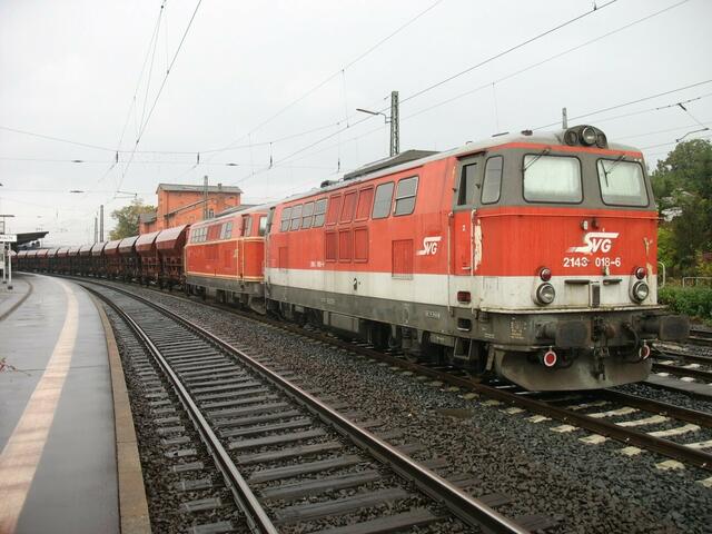 Schotterzug mit Dieselloks der SVG