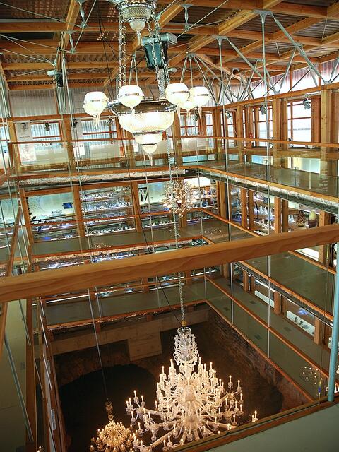 Blick in das Glasmuseum in Saint Louis