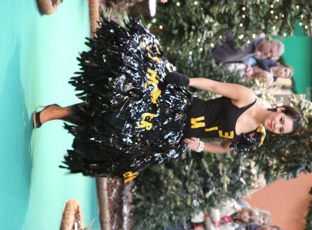 Schwungvoll zeigte sie ihr Kleid