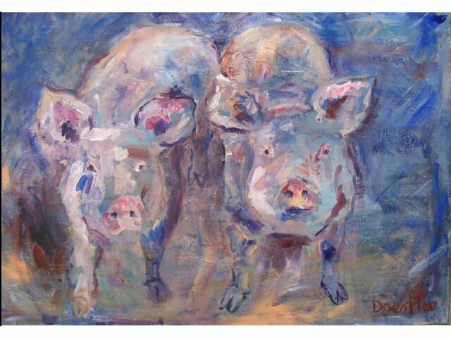 Blaue Schweine