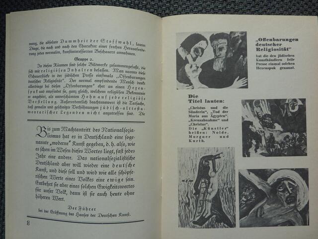 "Der Führer" spricht im Ausstellungs-Pamphlet "Entartete Kunst".