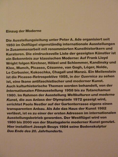 HDK: Einzug der "Moderne": Picasso 1955 mit "Guernica" und Beuys 1984 (...).