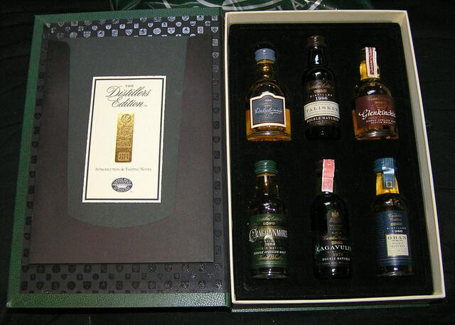 Schatulle aus dem Verkauf der Talisker Destillerie 1996 mit den 6 Classic Malts als Special Edition (teilweise Double Matured)
