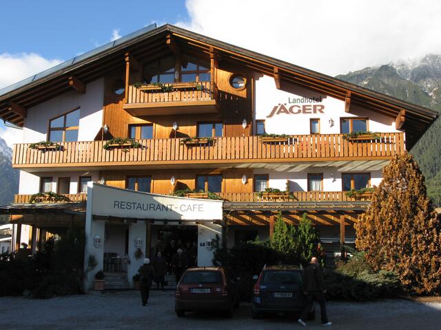 Hotel Jäger, in dem wir zu Mittag und Cafe waren.