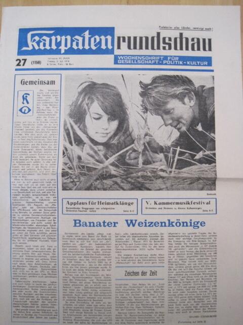 Karpaten Rundschau (Rumänien, 1974): Applaus für Heimatklänge; Banater Weizenkönige