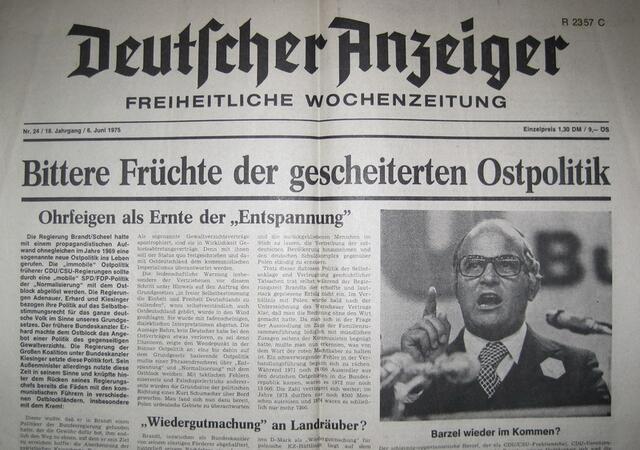 Deutscher Anzeiger (1975): Bittere Früchte der gescheiterten Ostpolitik