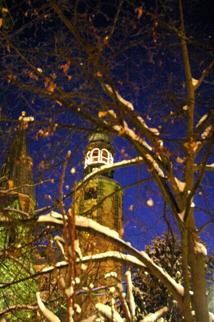 Goslar, Blick zur Marktkirche im Dezember