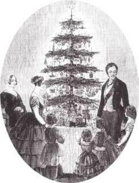 Schwarz-weißer Christbaum | Foto: Weihnachtsbaum von Königin Victoria I. und deren Gatten Albert, The Illustrated Londons News, 1848: http://de.wikipedia.org/wiki/Datei:Victoria_albert.jpg