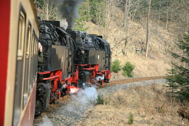 Harzquerbahn. 7245 als Zuglok, 7239 als Vorspannlok Richtung Benneckenstein