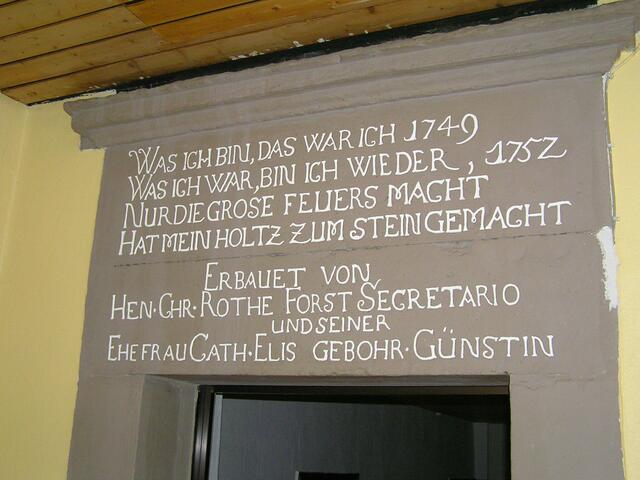 Inschrift von 1752