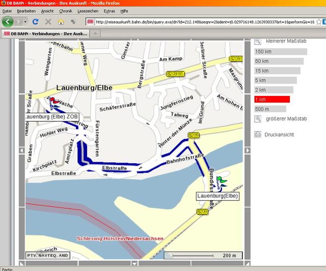 2010 wird eine andere Route für den Fußweg vorgeschlagen - locker 100 m kürzer - aber dfür um so steiler!