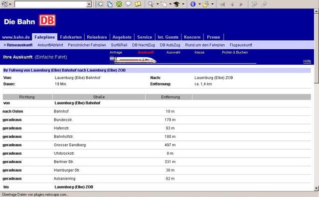September 2004: wer keinen Stadtplan lesen kann, bekam sogar einen Textplan geliefert