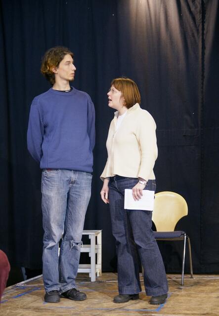 Die Krankenschwester Anne Franklin mit Marcus Henk (Probenfoto)