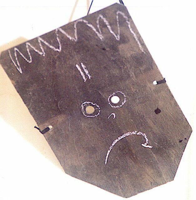 Alte Schülertafel mit Kreide