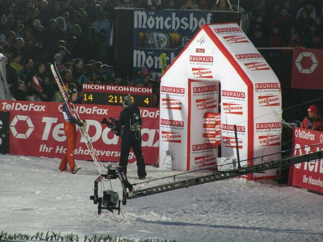 Skispringer am Ausgang