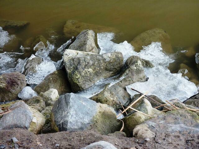 Eisreste am Ufer