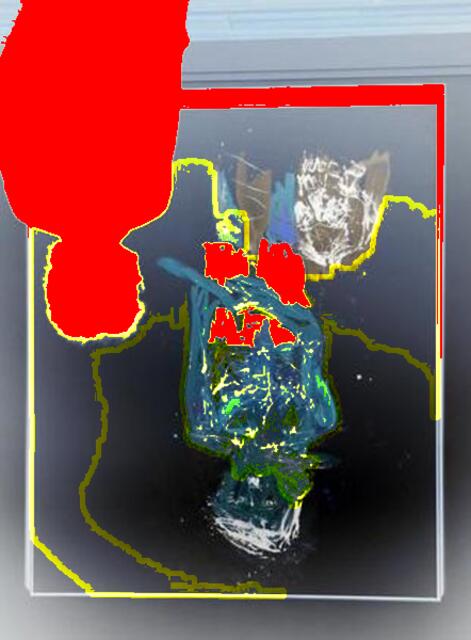 Roto-Hose-Malerei. Persiflagebild zu BASELITZ. (W.H. 28/2/10.)