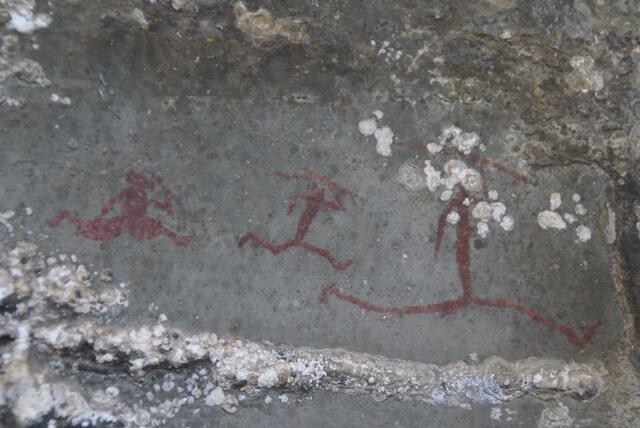 Felszeichnungen, Jäger beim Laufen