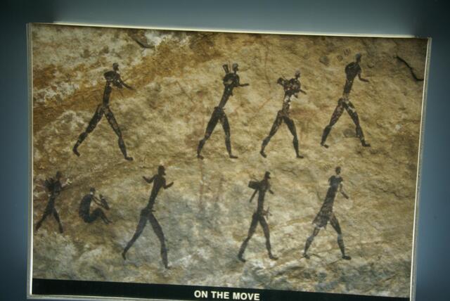Felszeichnungen, Jäger beim Laufen