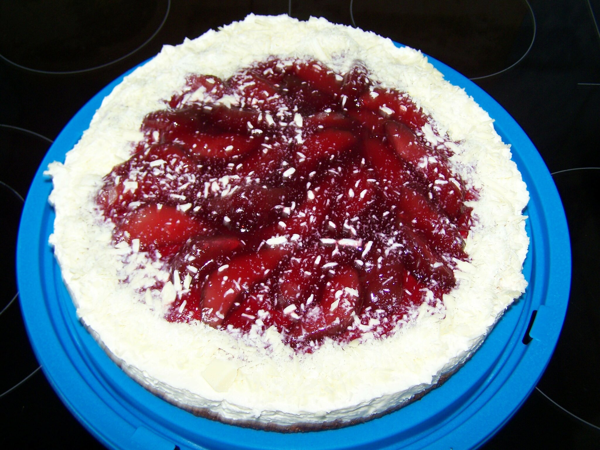 Weißer Schoko-Käsekuchen mit Rotweinbirnen - Burgwedel
