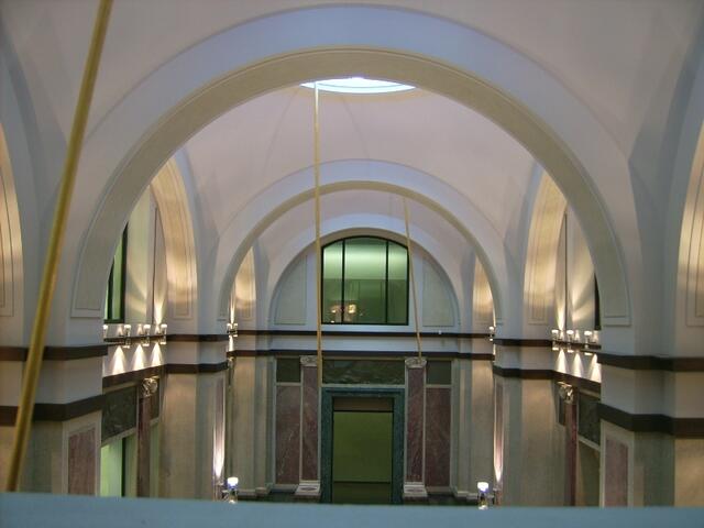 Die Wandelhalle von oben gesehen