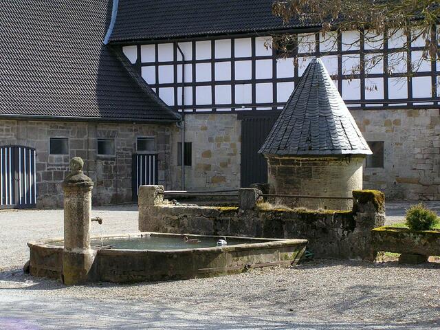 Brunnen mit Enten