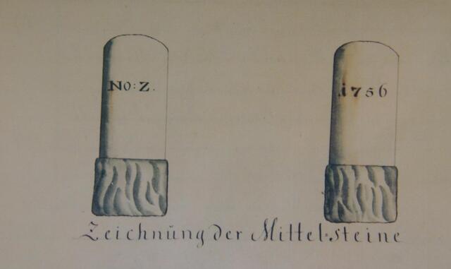 Eine Zeichnung der Mittelsteine.
