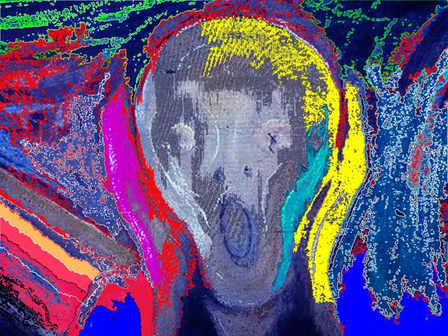 Munch hat in dem Bild "Der Schrei" die sichtbare Wirklichkeit verändert. ars evolutoria verändert evolutionär erneut die Wirklichkeit kulturell: ETOE-Hypothese. a&s-Bild: 12/4/10 W.H.