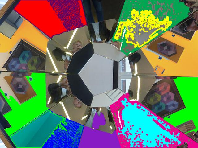 Experiment Mathematikum EVOLUTIONISIEREN: DODEKAEDER (Platonischer Körper - "Äther" als himmlischer Stoff) zum Symmetrisieren und Asymmetrisieren).