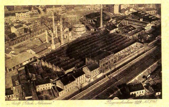 Teil des ehem. Industriegebietes von Nowawes; die Adolf Pitsch AG, dahinter das Gaswerk; Foto von 1925 | Foto: gemeinfrei, Urheberrecht abgelaufen