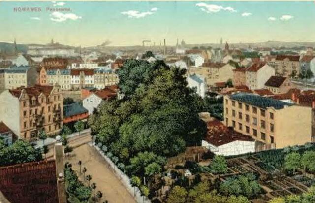 Nowawes um 1910; im Hintergrund das Industriegebiet | Foto: gemeinfrei