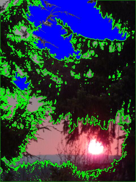 Sonnenuntergang in Gladenbach - Zeit des Gletschervulkanausbruchs. a&s-Malerei.