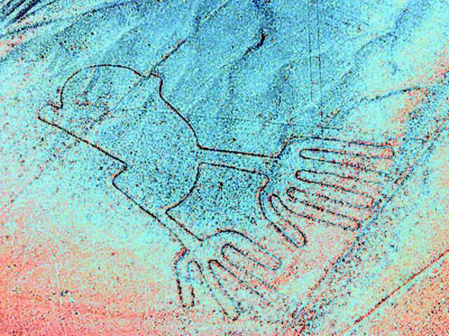 Seit über 40 Jahren predigt Erich von Däniken die These, die Götter seien Astronauten von einem fernen Sonnensystem gewesen. Hier im a&s-mut-Bild die berühmten Nasza-Linien.