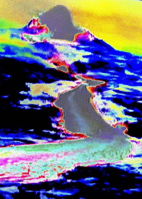 Zum Auseinanderbrechen des Superkontinents Pangäa, in dem sich bis dahin alle Landmassen der Erde vereinten, siehe Artikeltext. a&s-Malerei dazu. (23/4/10.)