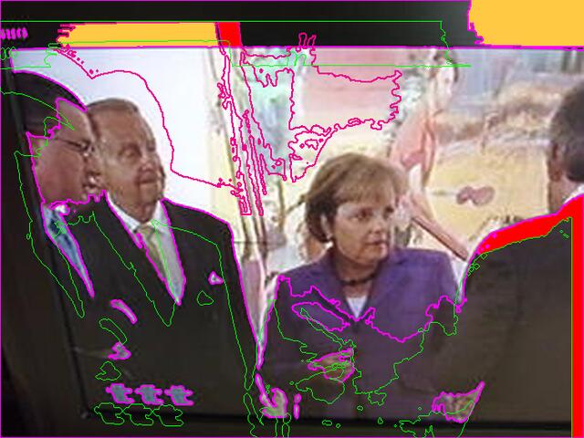 Angela liebt Manierismus (Neo Rauch). Mutationsbild zur Skandalausstellung „60 Jahre /60 Werke"  - vgl. Internet, W.H.s Kritik.