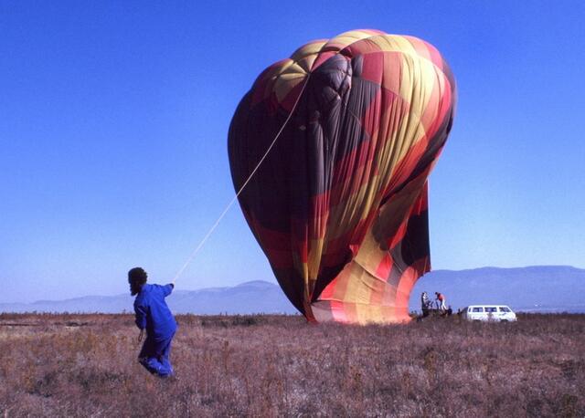Landung eines Heißluftballons bei Pretoria