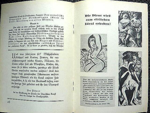 Blick in das Entarte-Kunst-Machwerk; 1937 - wohl auch von Kirchner gelesen.