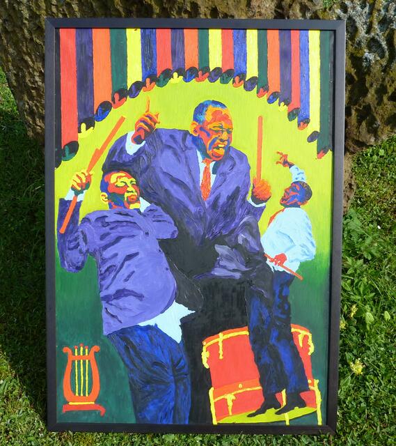 Ein „symbolistisch-surrealistischen“ Bild von 1969 „Lionel Hampton-Porträt“ - Werner Hahn. Mehr dazu - Vergleich mit E.L.K.s Farbentanz-Variationen - siehe im Text des Artikels.