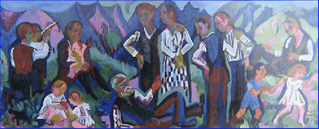 Heute erinnert (nach der documenta-1-Rehabilitierung) das Gemälde „Sonntag der Bergbauern“ im Kabinettsaal des BRD-Kanzleramtes an die Angriffe der Nazis auf die Kunst. Ob sich die Kabinetts-Mitglieder eines mutierten Deutschland an die „causa Kirchner“.