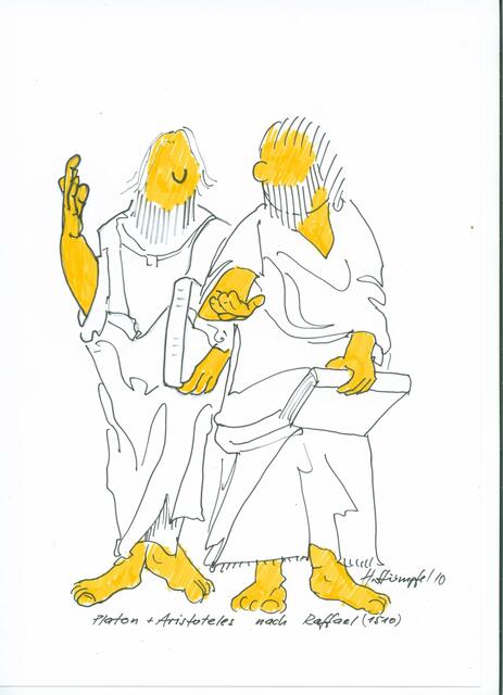 Platon (links), hier mit Aristoteles