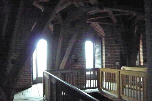 Aussichtsplattform der Petrikirche, Höhe 44 m, zu erreichen über 196 Stufen oder mit dem Lift in 23 Sekunden