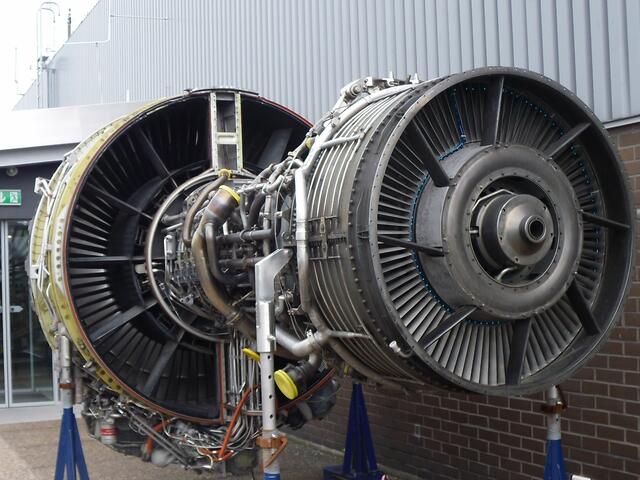 das Triebwerk eines Flugzeuges