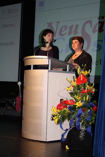 Pascale Semet überbrachte das Grußwort für die Gemeinde Cusset.