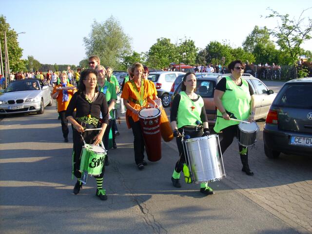 Ankunft der Samba-Trommelgruppen