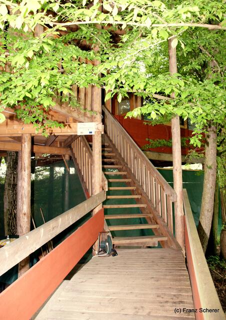Die Treppe führt hinauf zum Ulmenhaus